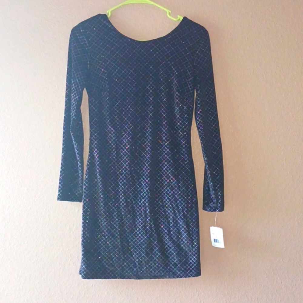 XS Black dress with crisscross sparkles